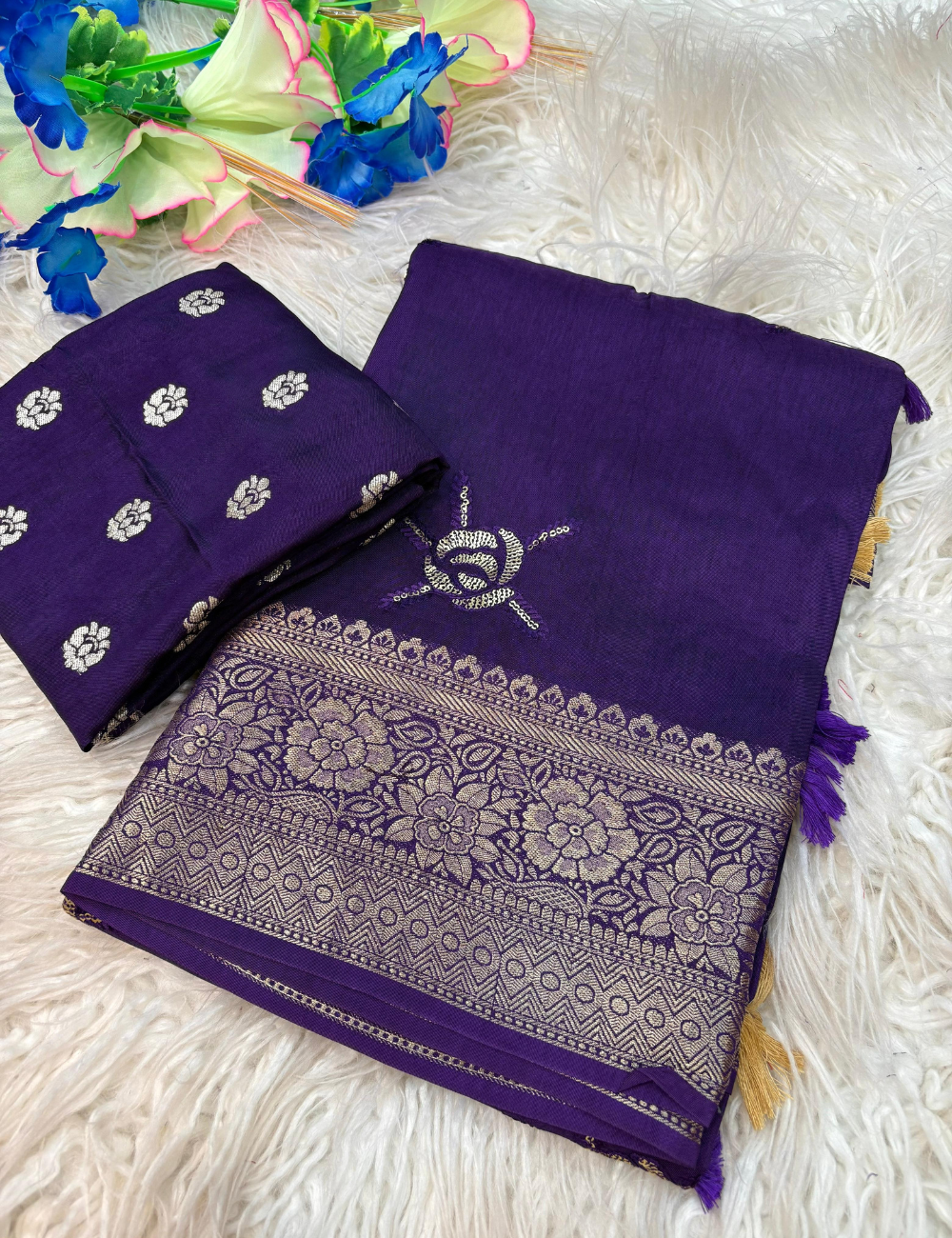 Premium viscose russian dola saree