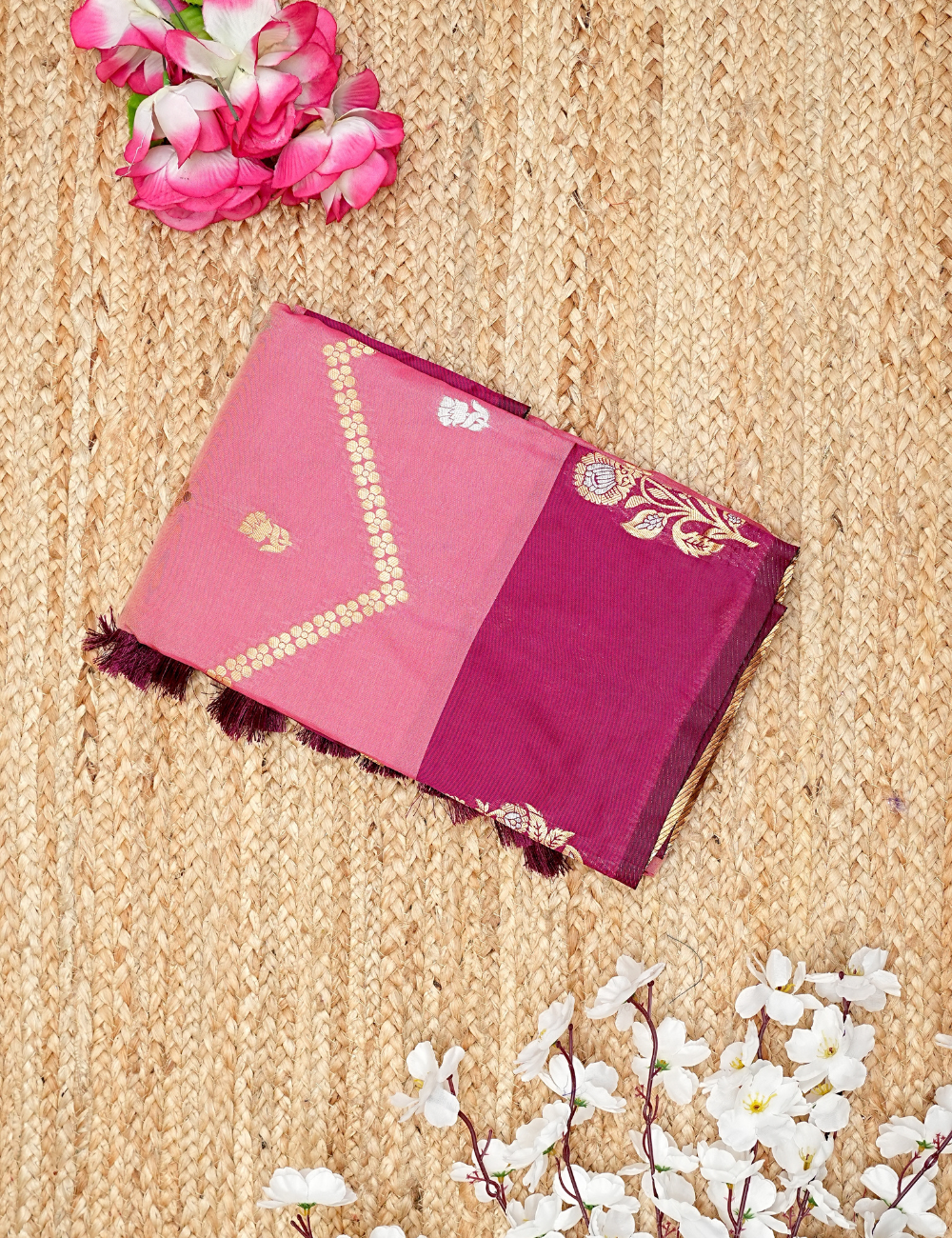Blush Plum Ira soft silk Saree
