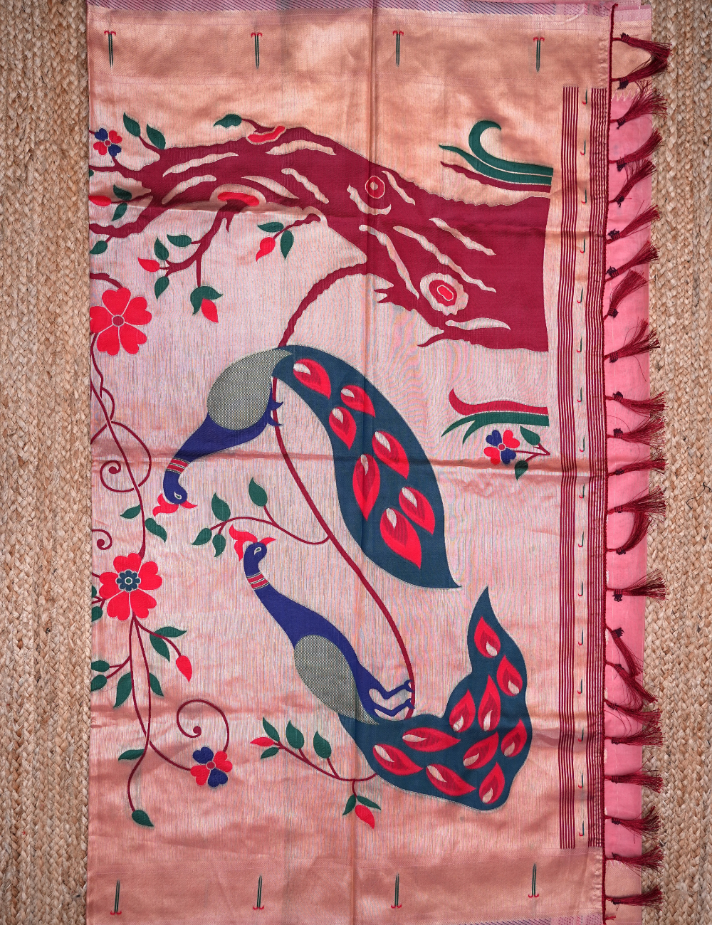 Blush Organza Paithani Tissue saree