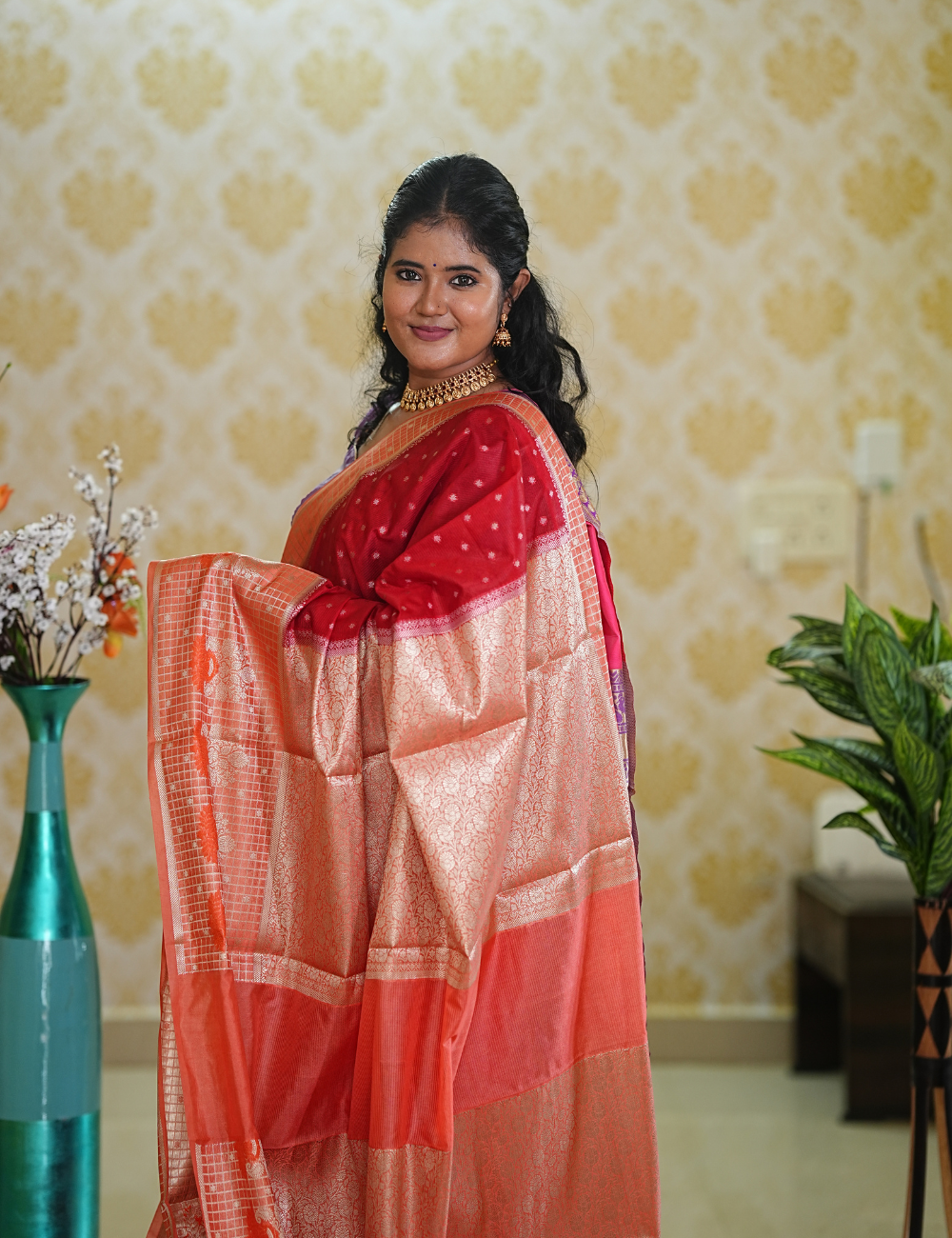 Red Banarasi Semi Georgette Aarohi Saree