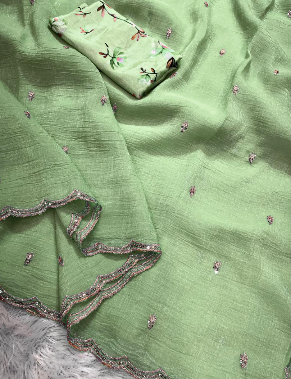 Embroidered Georgette Crush Ensemble