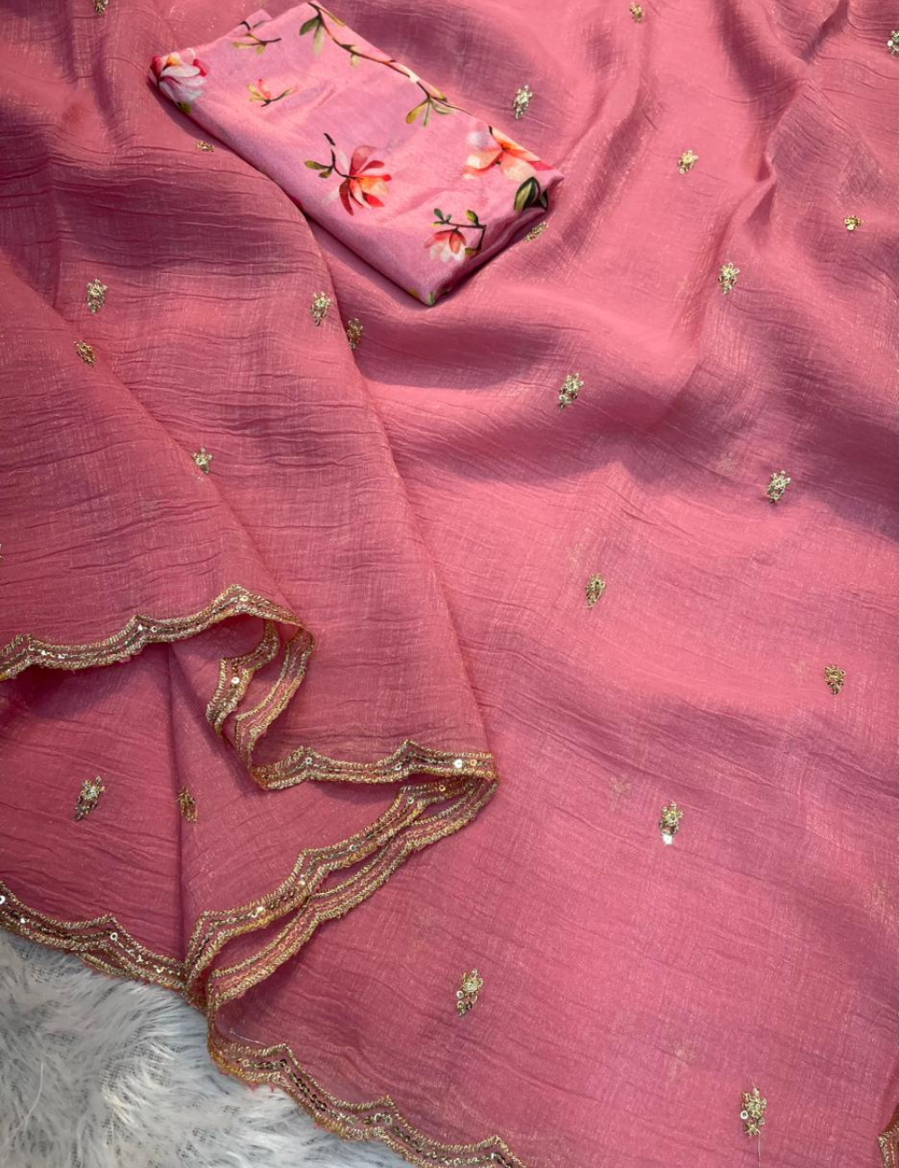 Embroidered Georgette Crush Ensemble